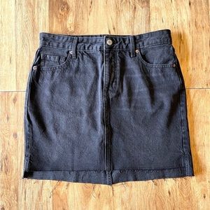 Black Denim Mini Skirt